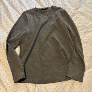 DownEast Heather Gray Ribbed Top